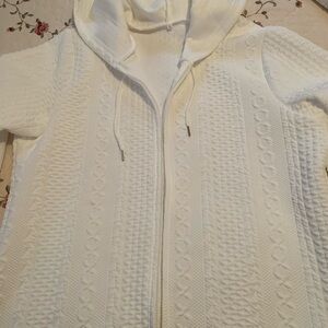 SHEIN White Textured Varsity Jacket